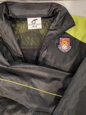 Challenger Teamwear Black Windbreaker with Neon Green Accents